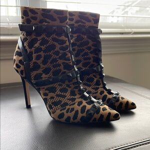Jessica Simpson Leopard Print Heeled Boots